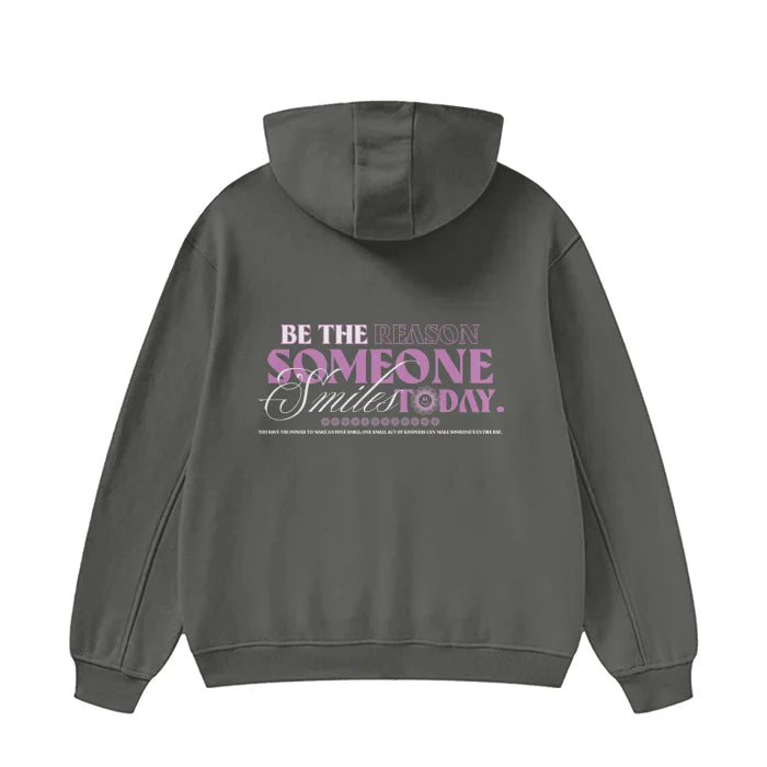 High Neck Hoodie - SMILE - 385 GSM