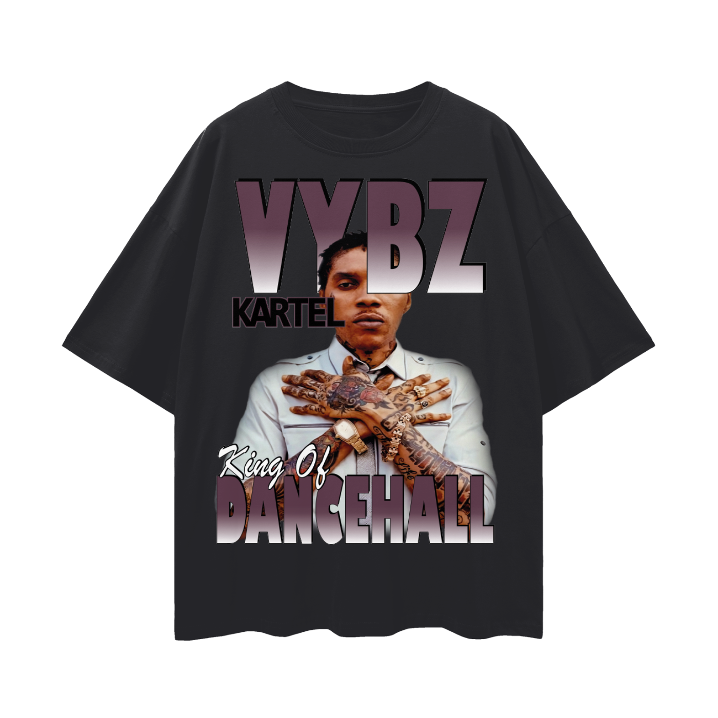 Oversize Deep Drop Shoulder Tee -KING DANCEHALL - 190 GSM