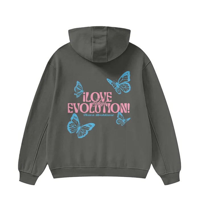 High Neck Hoodie - Love Your Evolution - 385 GSM