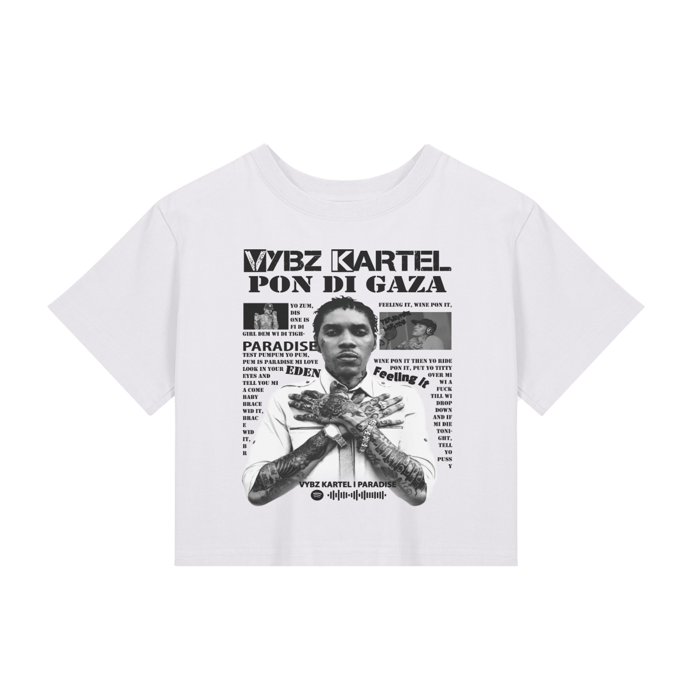 Baby Tee Seamless T-Shirt - Vybz Kartel - 200 GSM