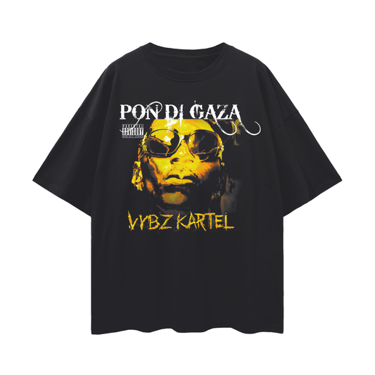 Oversize Deep Drop Shoulder Tee - Vybz Kartel World Tour - Pon Di Gaza 2.0 - 190 GSM