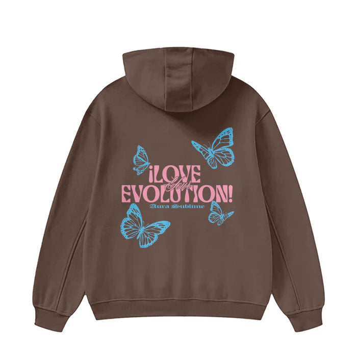 High Neck Hoodie - Love Your Evolution - 385 GSM