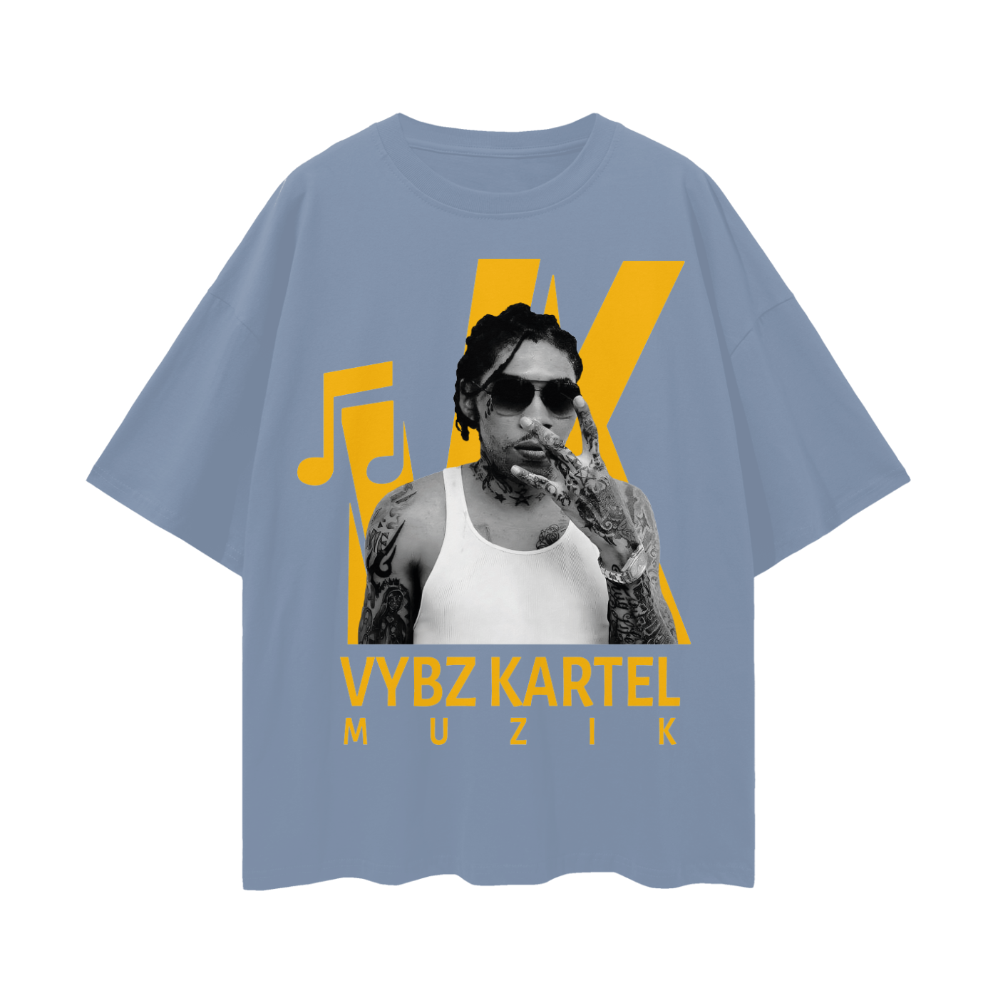 Oversize Deep Drop Shoulder Tee - VK Muzik - 190 GSM