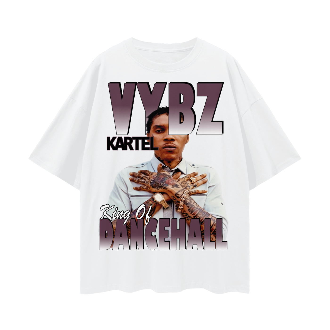 Oversize Deep Drop Shoulder Tee -KING DANCEHALL - 190 GSM