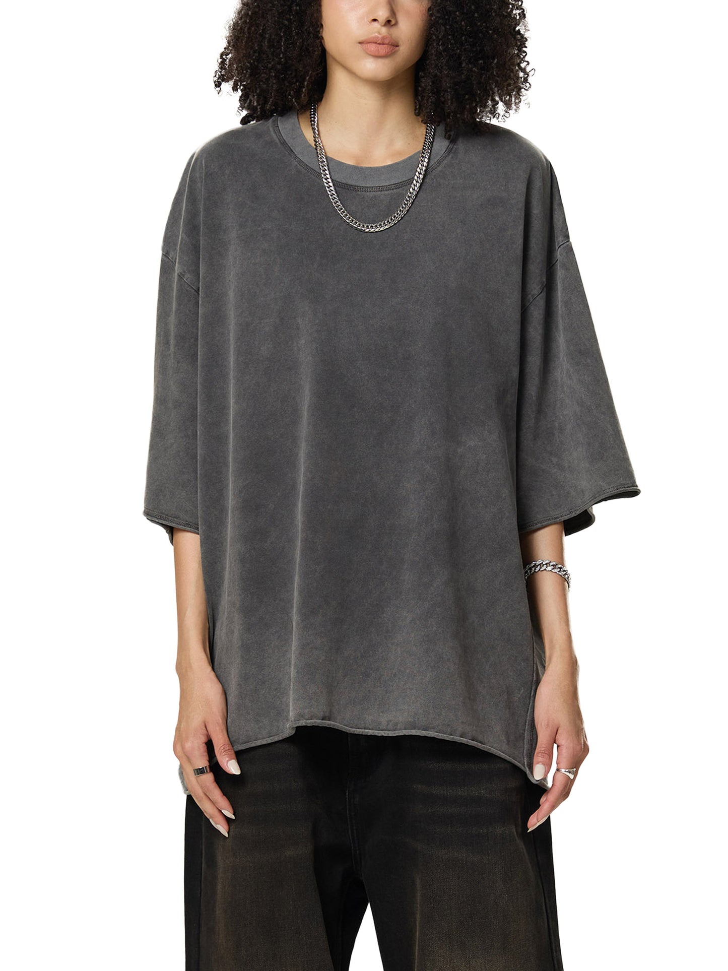 Blanks - Raw Edge Snow Washed Boxy T-Shirt