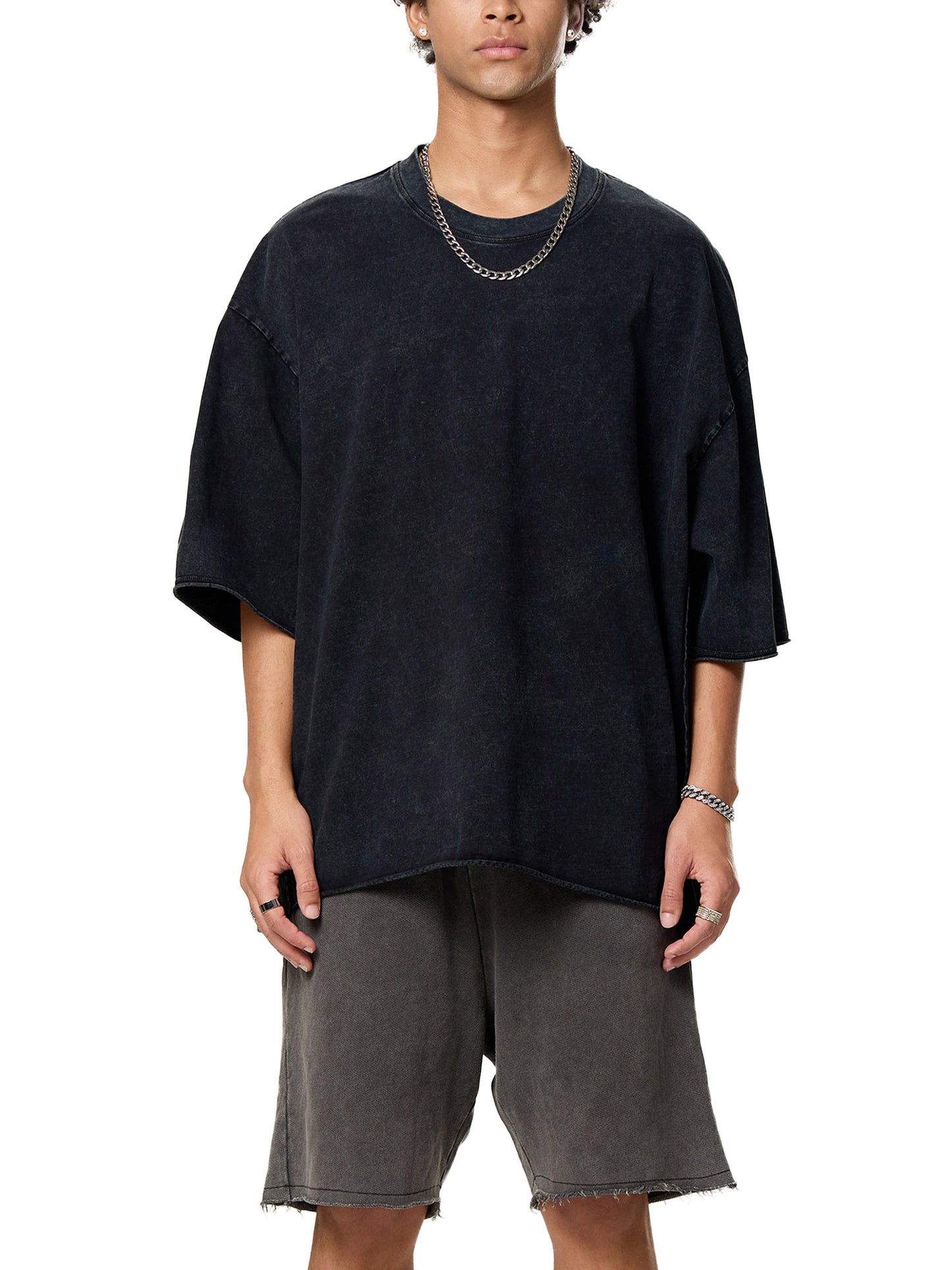 Blanks - Raw Edge Snow Washed Boxy T-Shirt