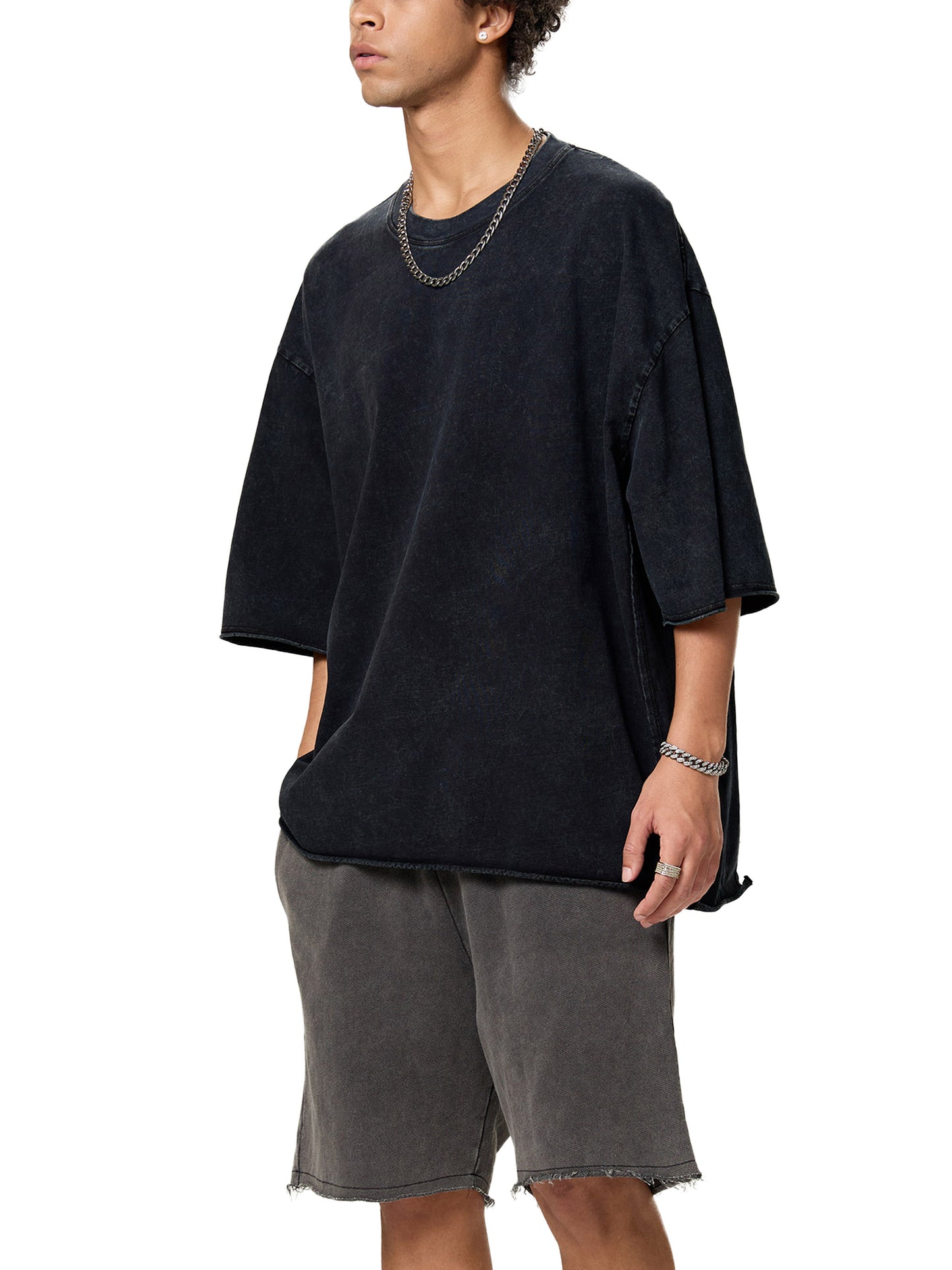 Blanks - Raw Edge Snow Washed Boxy T-Shirt