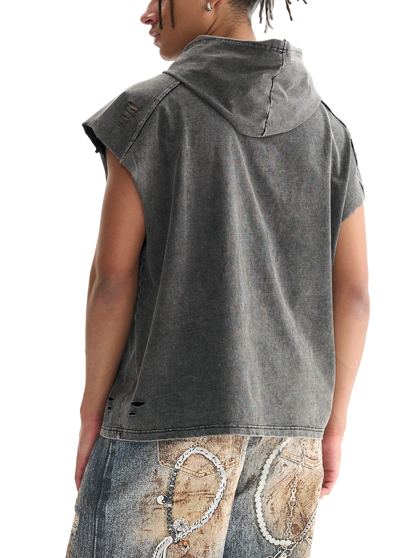 Blanks - Snow Washed Boxy Hooded Tank Top