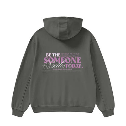 High Neck Hoodie - SMILE - 385 GSM
