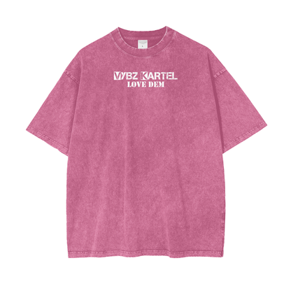 Oversize Snow Washed T-Shirt - Vybz Kartel World Tour -  250 GSM