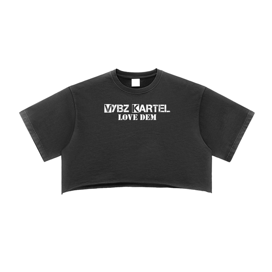 Snow Washed Raw Edge Crop Top - Vybz Kartel - 280 GSM