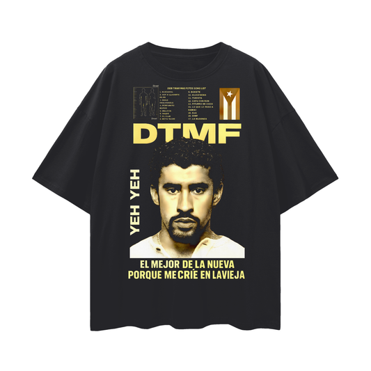 Oversize Deep Drop Shoulder Tee - DTMF - Bad Bunny Tour 2025 - 190 GSM