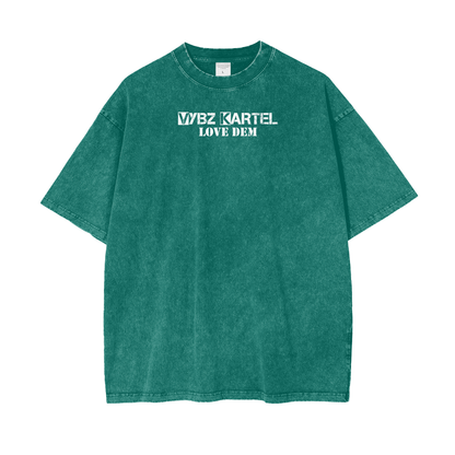 Oversize Snow Washed T-Shirt - Vybz Kartel World Tour -  250 GSM