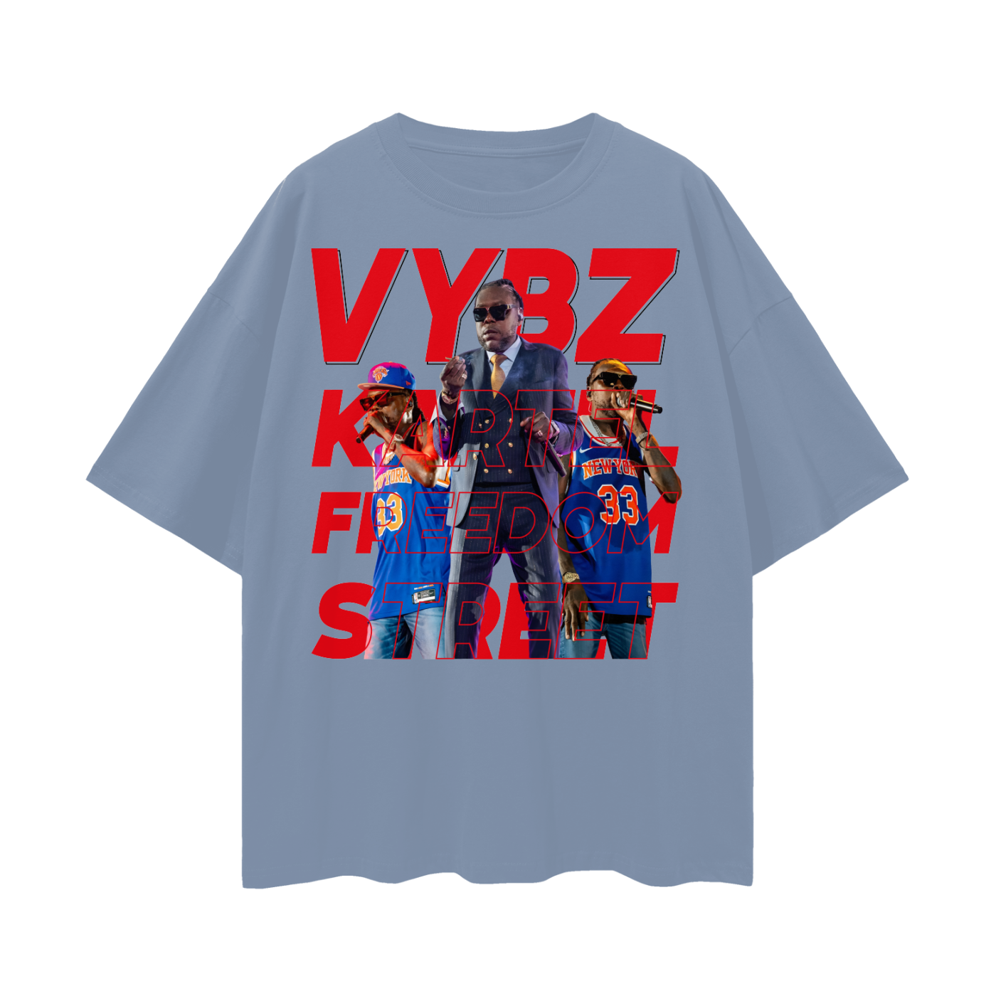 Oversize Deep Drop Shoulder Tee - Vybz Kartel World Tour - 190 GSM