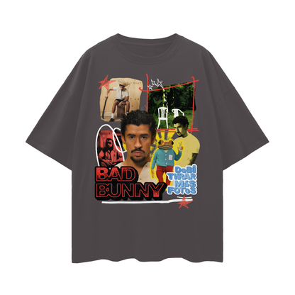 Oversize Deep Drop Shoulder Tee - Bad Bunny Tour 2025 - 190 GSM