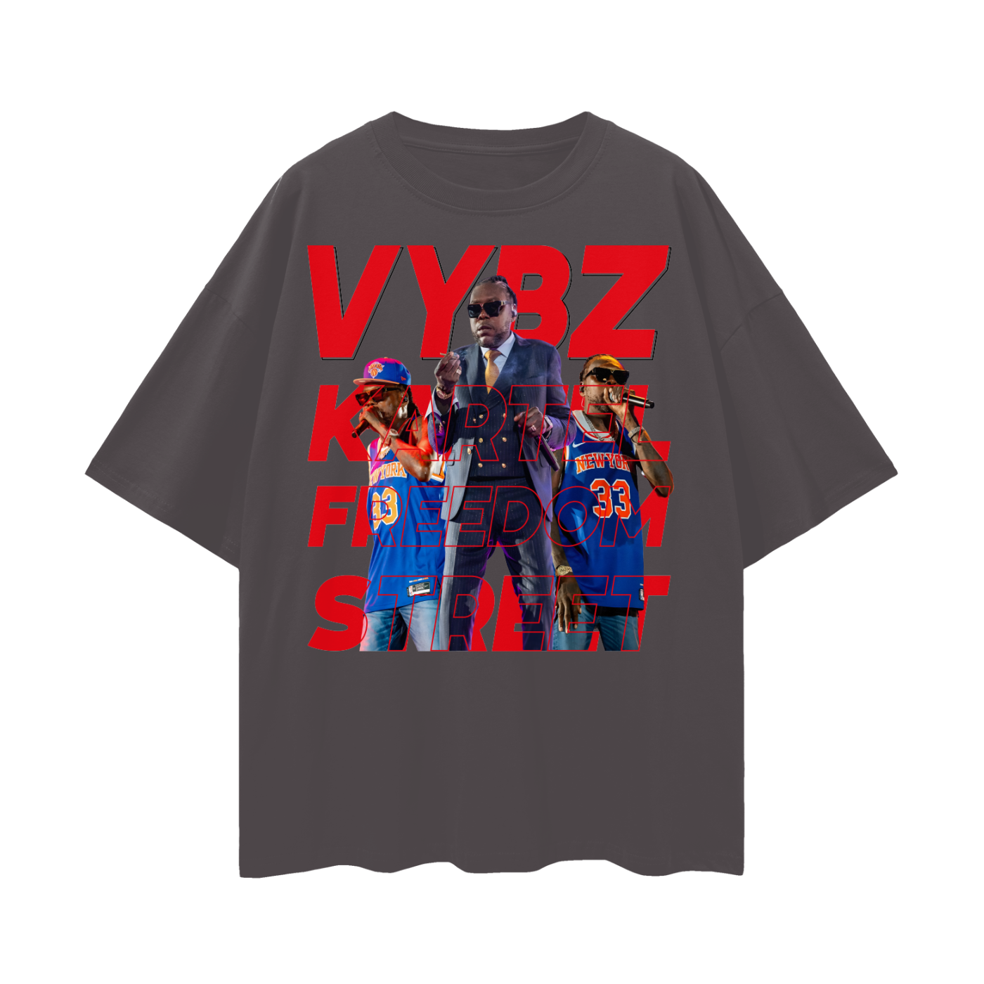 Oversize Deep Drop Shoulder Tee - Vybz Kartel World Tour - 190 GSM