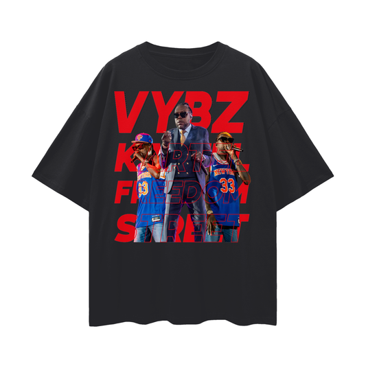 Oversize Deep Drop Shoulder Tee - Vybz Kartel World Tour - 190 GSM