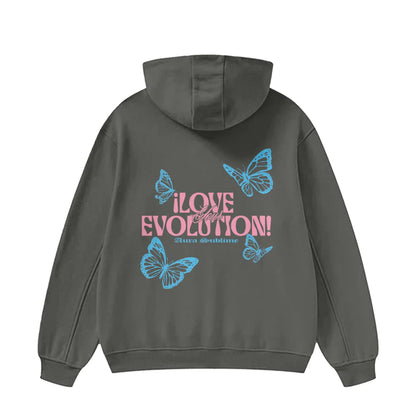 High Neck Hoodie - Love Your Evolution - 385 GSM