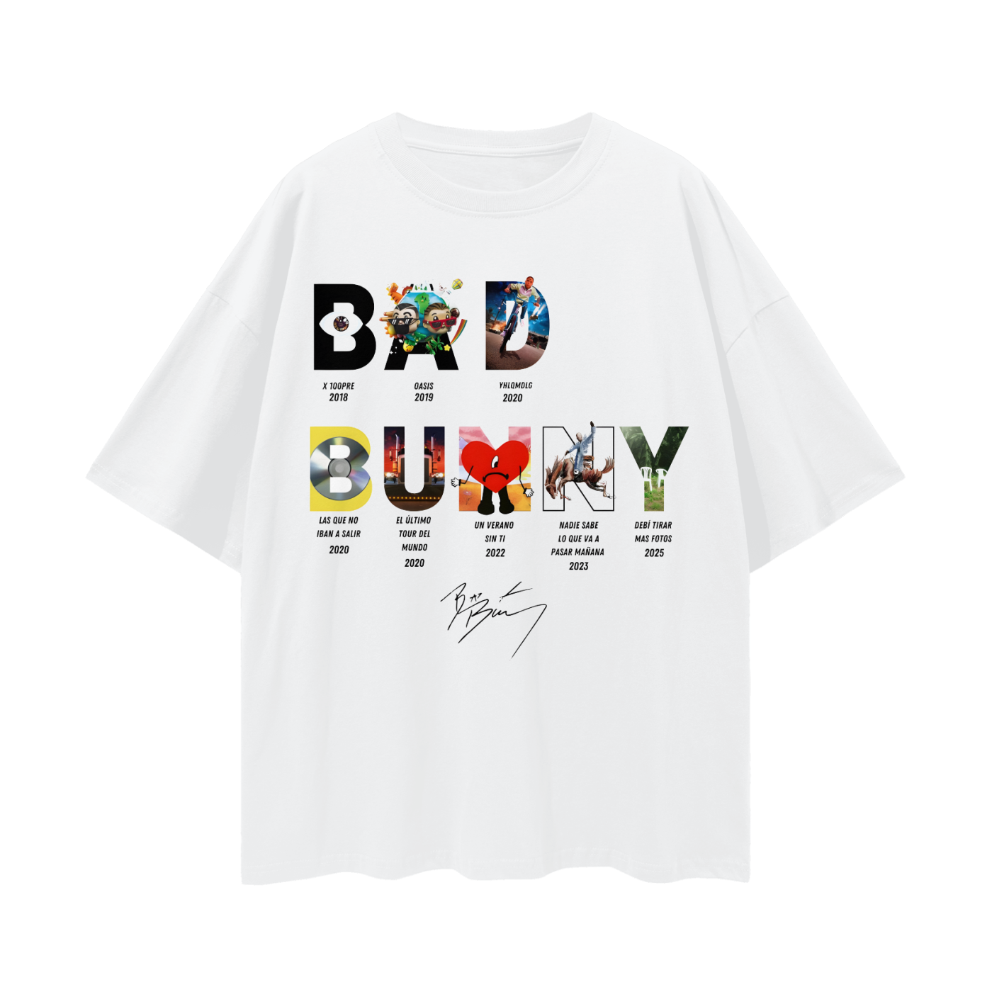 Oversize Deep Drop Shoulder Tee - Bad Bunny Discos Tour 2025 - 190 GSM