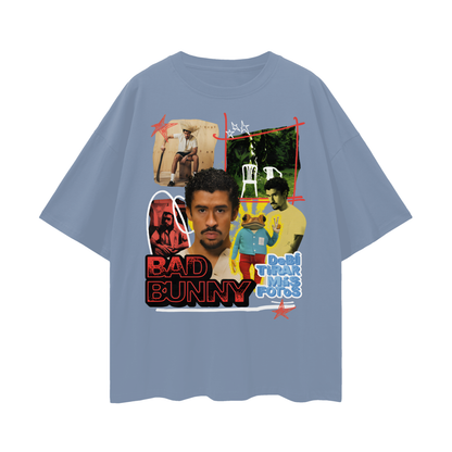 Oversize Deep Drop Shoulder Tee - Bad Bunny Tour 2025 - 190 GSM