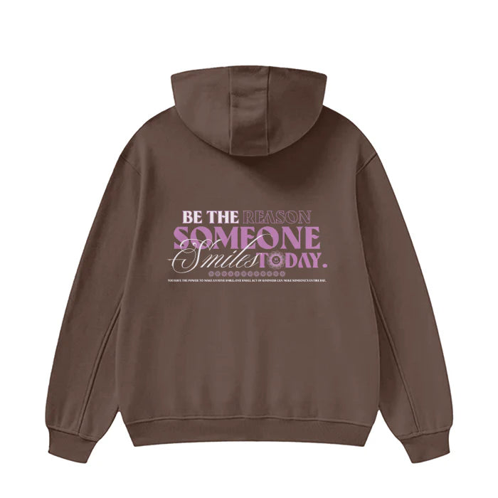 High Neck Hoodie - SMILE - 385 GSM
