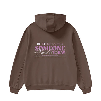 High Neck Hoodie - SMILE - 385 GSM