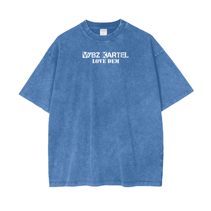 Oversize Snow Washed T-Shirt - Vybz Kartel World Tour -  250 GSM