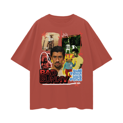 Oversize Deep Drop Shoulder Tee - Bad Bunny Tour 2025 - 190 GSM