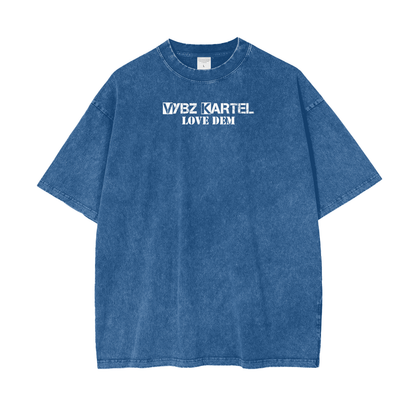 Oversize Snow Washed T-Shirt - Vybz Kartel World Tour -  250 GSM