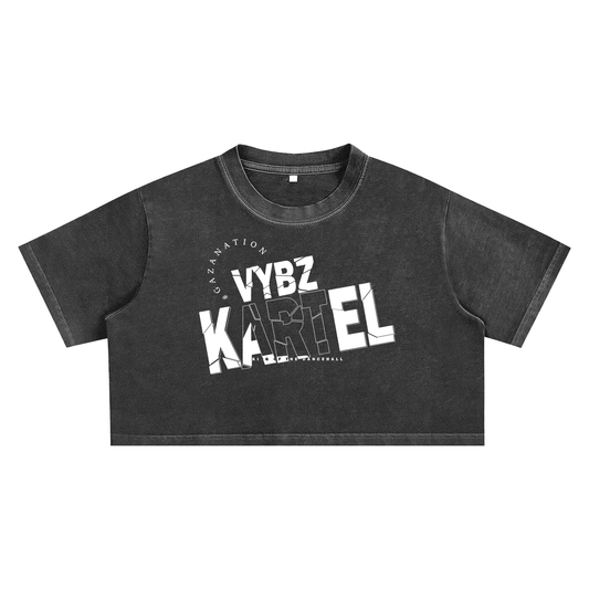 Snow Washed Crop Top - Vybz Kartel -220 GSM