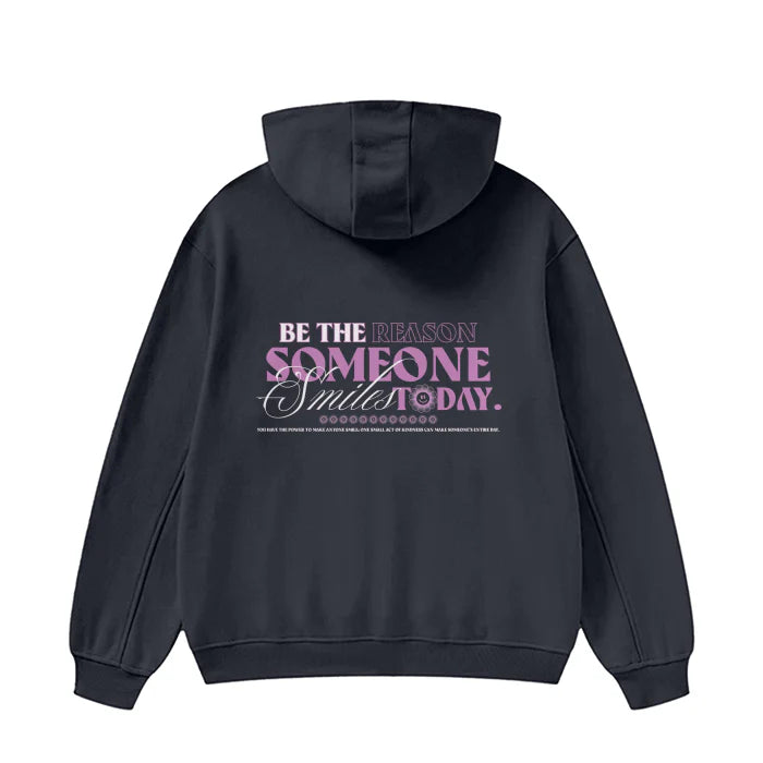 High Neck Hoodie - SMILE - 385 GSM