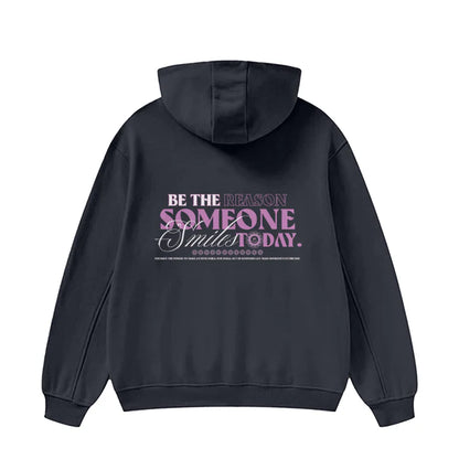 High Neck Hoodie - SMILE - 385 GSM