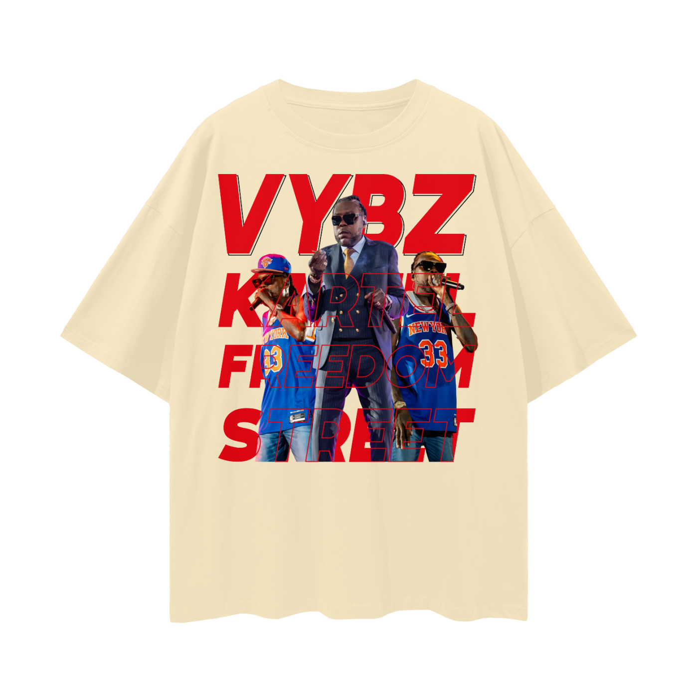 Oversize Deep Drop Shoulder Tee - Vybz Kartel World Tour - 190 GSM