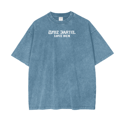 Oversize Snow Washed T-Shirt - Vybz Kartel World Tour -  250 GSM