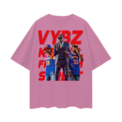 Oversize Deep Drop Shoulder Tee - Vybz Kartel World Tour - 190 GSM