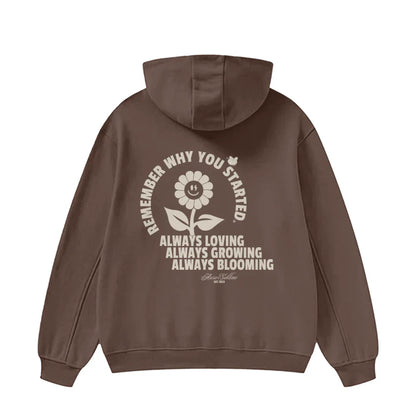 High Neck Hoodie - Remember why you started - 385 GSM