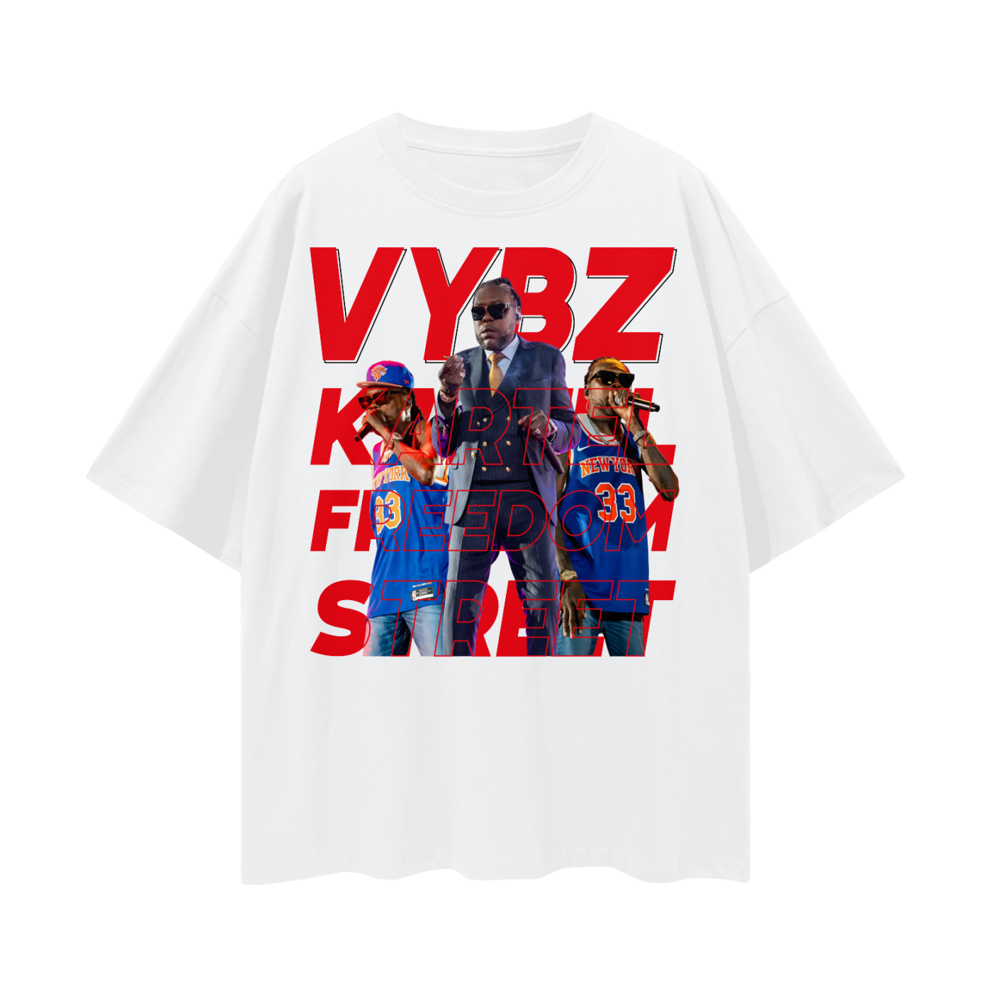 Oversize Deep Drop Shoulder Tee - Vybz Kartel World Tour - 190 GSM