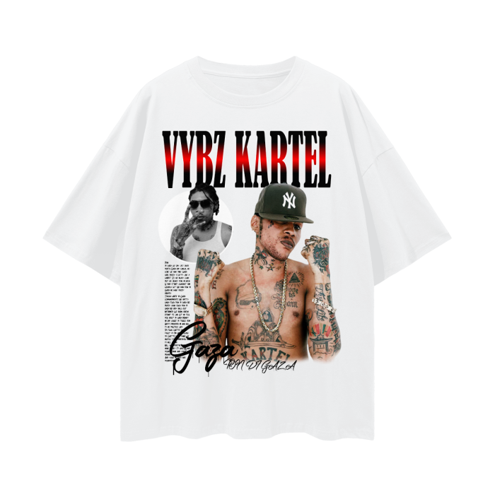 Oversize Deep Drop Shoulder Tee - Vybz Kartel - Retro - 190 GSM