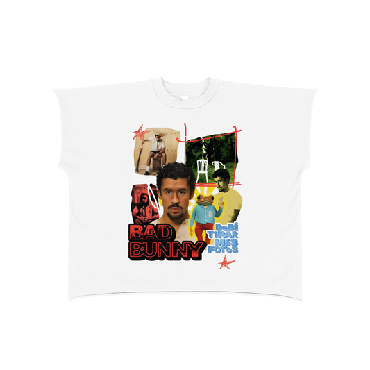 Raw Edge Boxy Non-Shrink T-Shirt - Bab Bunny Tour 2025 - 280 G