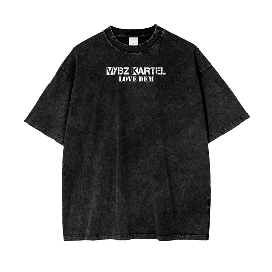 Oversize Snow Washed T-Shirt - Vybz Kartel World Tour -  250 GSM