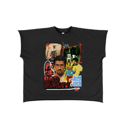 Raw Edge Boxy Non-Shrink T-Shirt - Bab Bunny Tour 2025 - 280 G