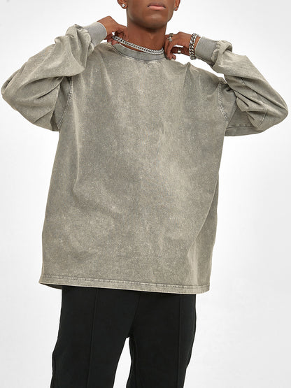 Oversize - Acid Wash Long Sleeve T-Shirt - 250 GSM