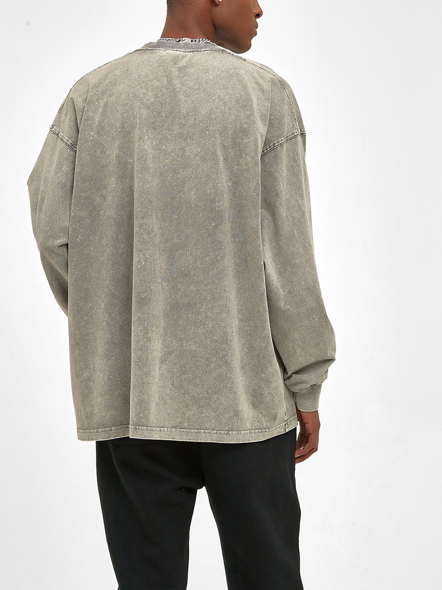 Oversize - Acid Wash Long Sleeve T-Shirt - 250 GSM