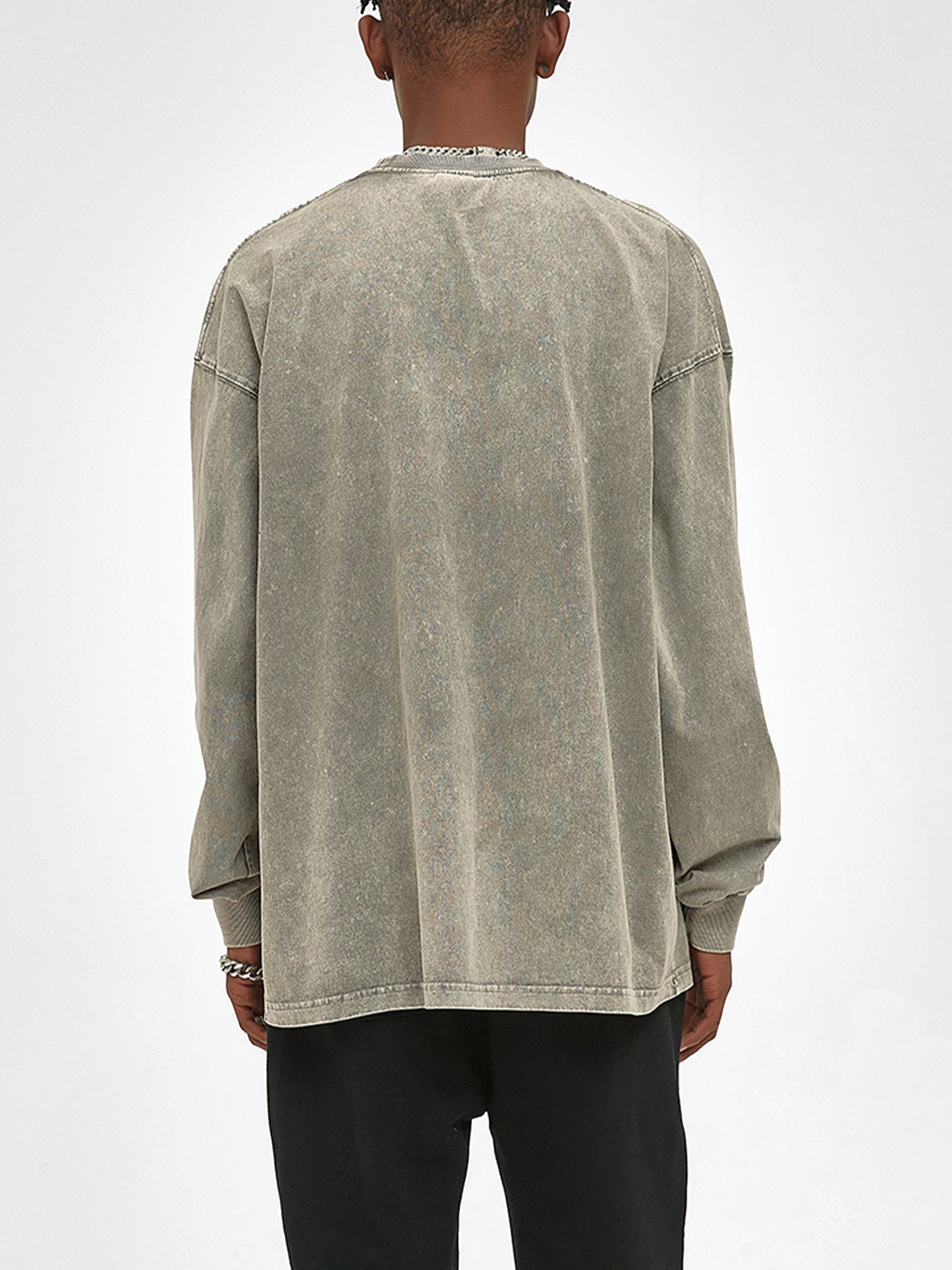 Oversize - Acid Wash Long Sleeve T-Shirt - 250 GSM