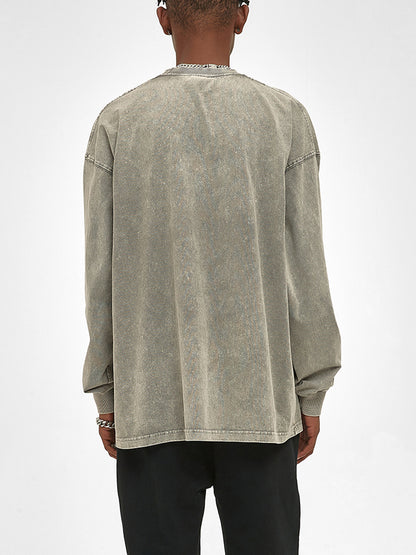 Oversize - Acid Wash Long Sleeve T-Shirt - 250 GSM