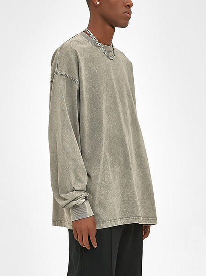 Oversize - Acid Wash Long Sleeve T-Shirt - 250 GSM