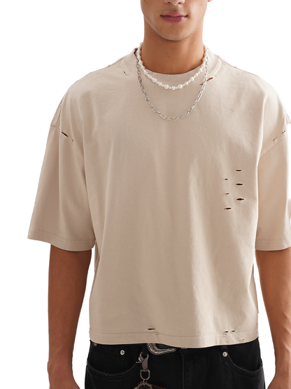 Blanks - Classic Frayed Boxy Tee - 250 GSM
