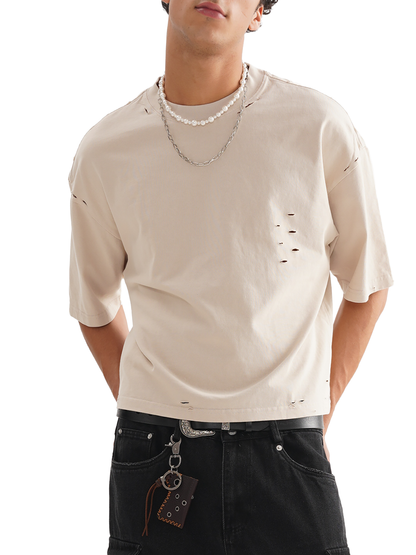 Blanks - Classic Frayed Boxy Tee - 250 GSM