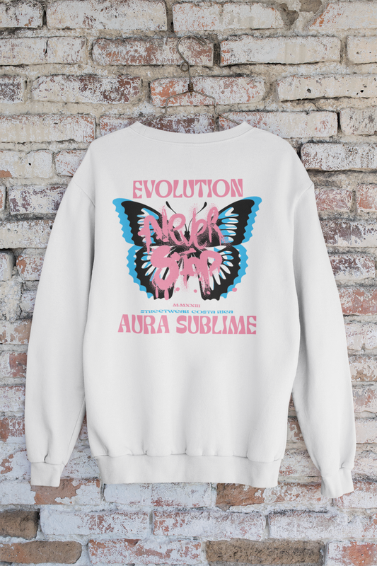 Sweater Crewneck - Evolution Pink White